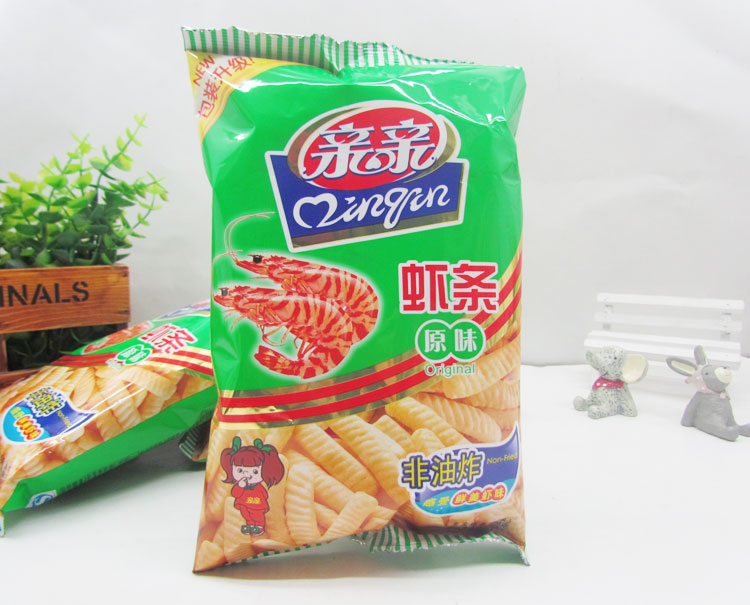 亲亲虾条原味46g 儿童休闲膨化零食品非油炸美味特产